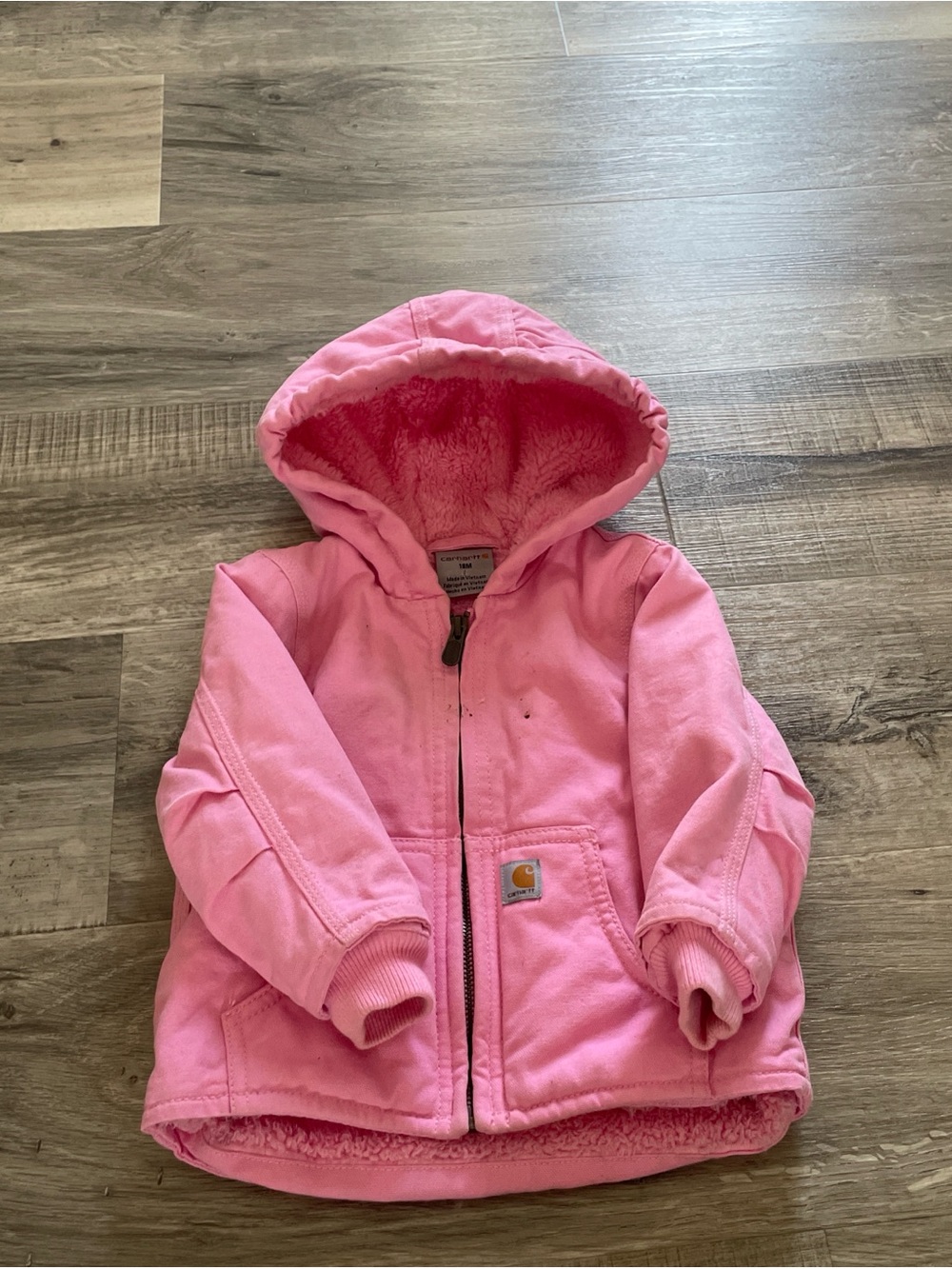 Carhartt Baby Pink Sherpa-Lined Hooded Jacket